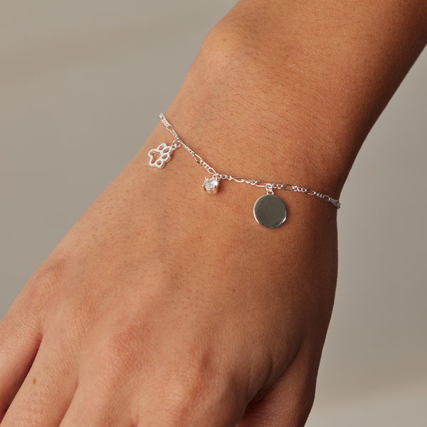 PULSERA JULIETA + MEDALLA PARA GRABAR PLATA | BOAZ JOYAS