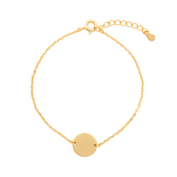 PULSERA MEDALLA 12MM PARA GRABAR BAÑADA EN ORO | BOAZ JOYAS