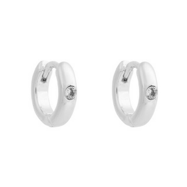 ARGOLLAS ALI WHITE BAÑADAS EN ORO BLANCO | BOAZ JOYAS