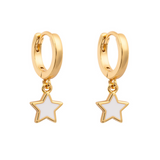 ARGOLLAS STARS WHITE BAÑADAS EN ORO