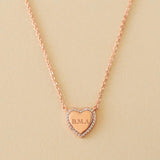 COLLAR PARA GRABAR CORAZÓN BAÑADO EN ORO ROSADO